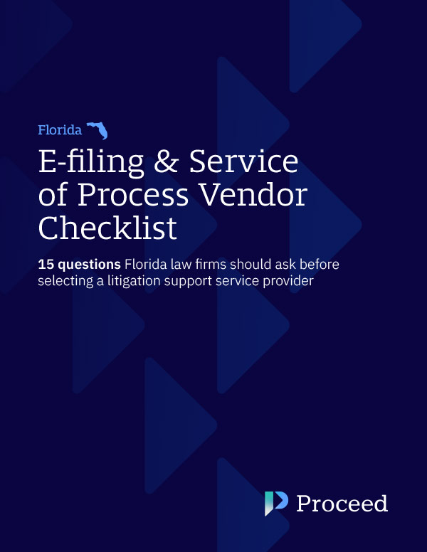 Florida E-filing and Service of Process Vendor Checklist cover